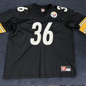 Vintage Pittsburgh Steelers Jersey Mens Large Black NFL Football Nike Bettis 36